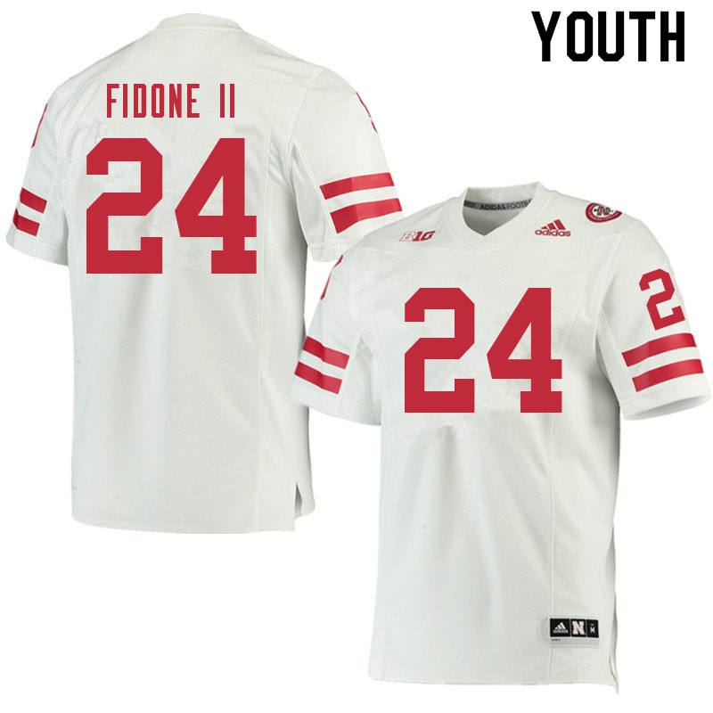Youth #24 Thomas Fidone II Nebraska Cornhuskers College Football Jerseys Sale-White - Click Image to Close
